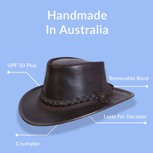 Conner Hats Aussie Hats BC Hats Bac Pac Traveller Oily Australian Leather Hat