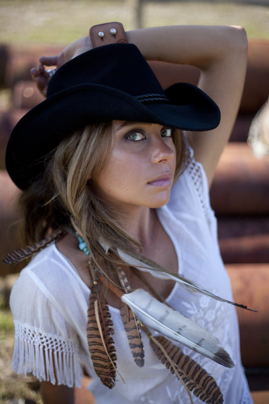 Conner Hats Cowboy Hats Outlaw Western Shapeable Cowboy Hat | Black Wool