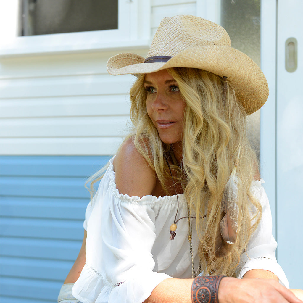Conner Hats Cowboy Hats The Original Western Raffia Shapeable | Natural Cowboy Hat