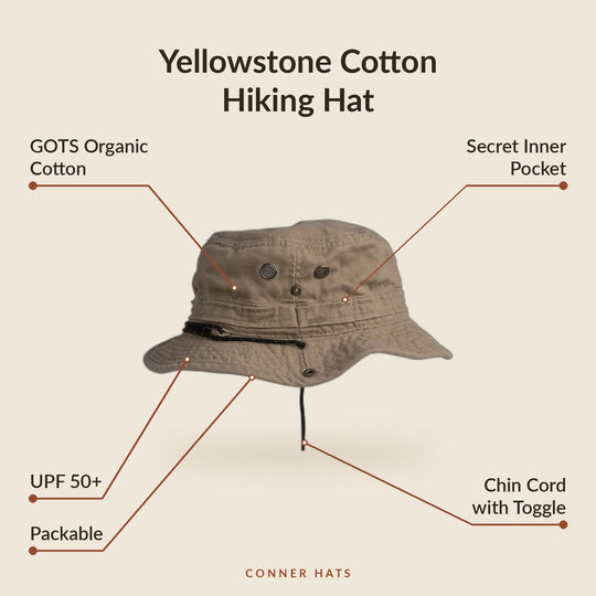 Conner Hats Hiking Hats Yellowstone Cotton Outdoor Hiking Hat
