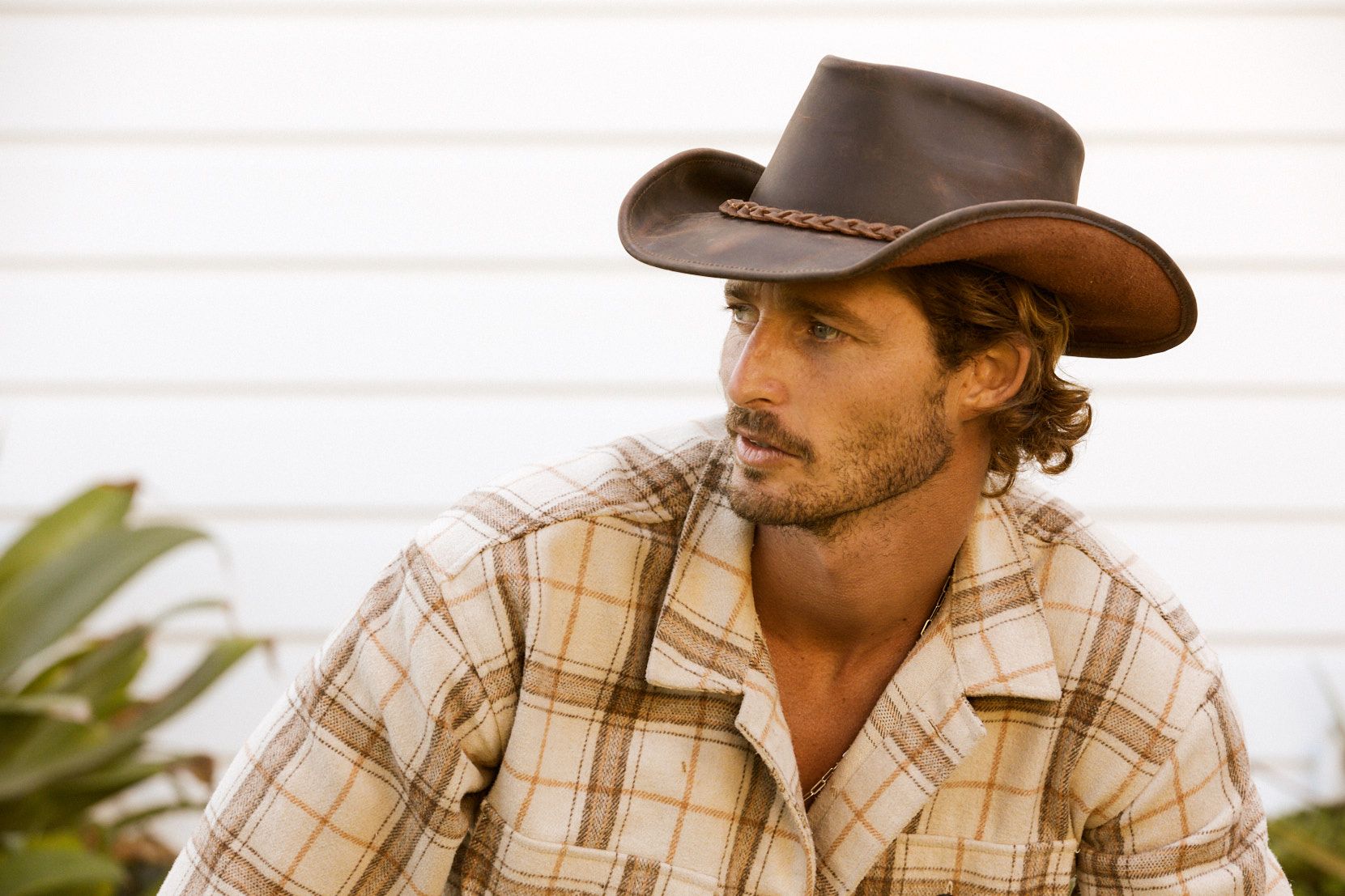 Shop Maverick Hats: Leather for Men Brown / Medium Shop Maverick Hats: Leather for Men Brown / Medium
