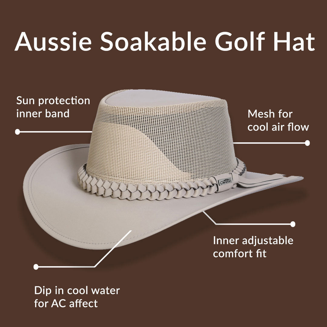 Conner Hats Outback Hats Aussie Golf Soakable Mesh Hat