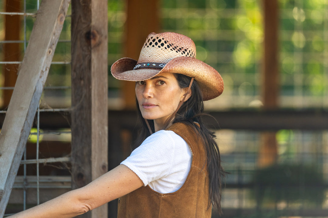 Conner Hats Western Hats Caramel / One Size West Yellowstone Raffia Cowboy Hat