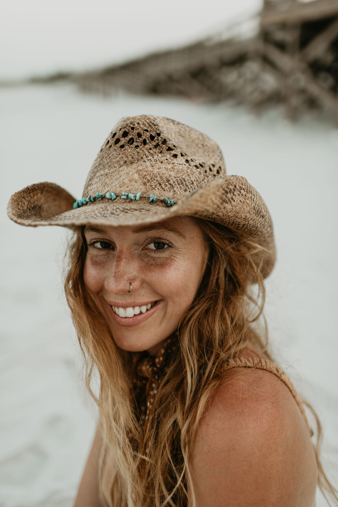 Conner Hats Women's Hat Coffee / One Size Durango Turquoise Western | Womens Coffee Raffia Cowgirl Hat