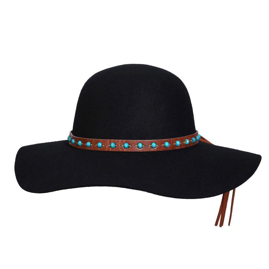 A video showing all the details about our wide brim floppy brim boho style wool hat