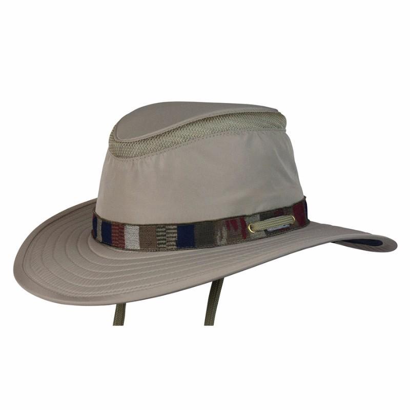 Cloth boating sailing hat in color Sand with chin cord excellent sun protection