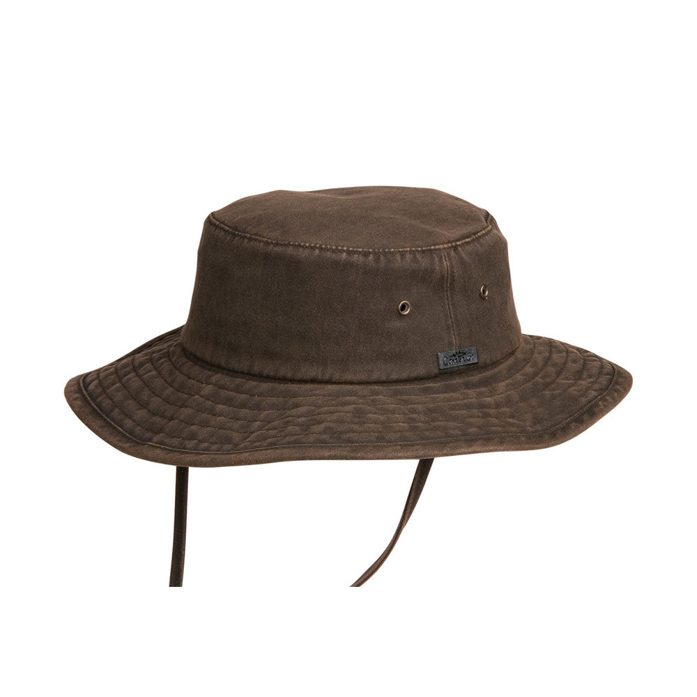 Cloth waterproof bucket or boonie style hat with a chincord