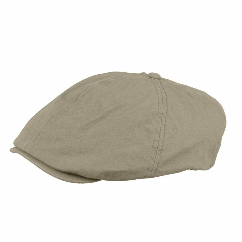 Organic cotton newsboy drivers cap in color Khaki