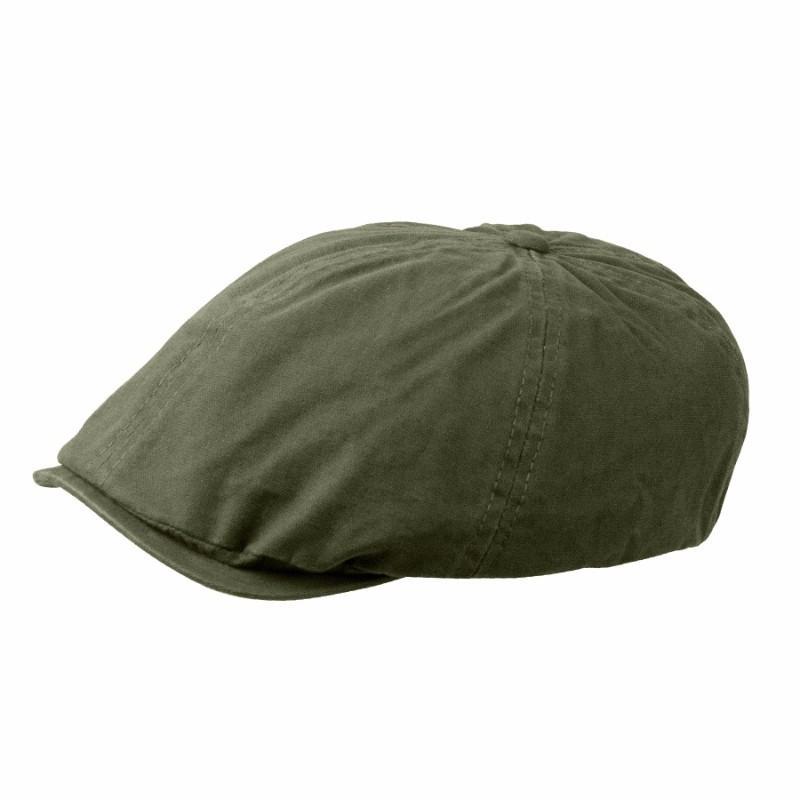 Organic cotton newsboy golf hat in color Olive