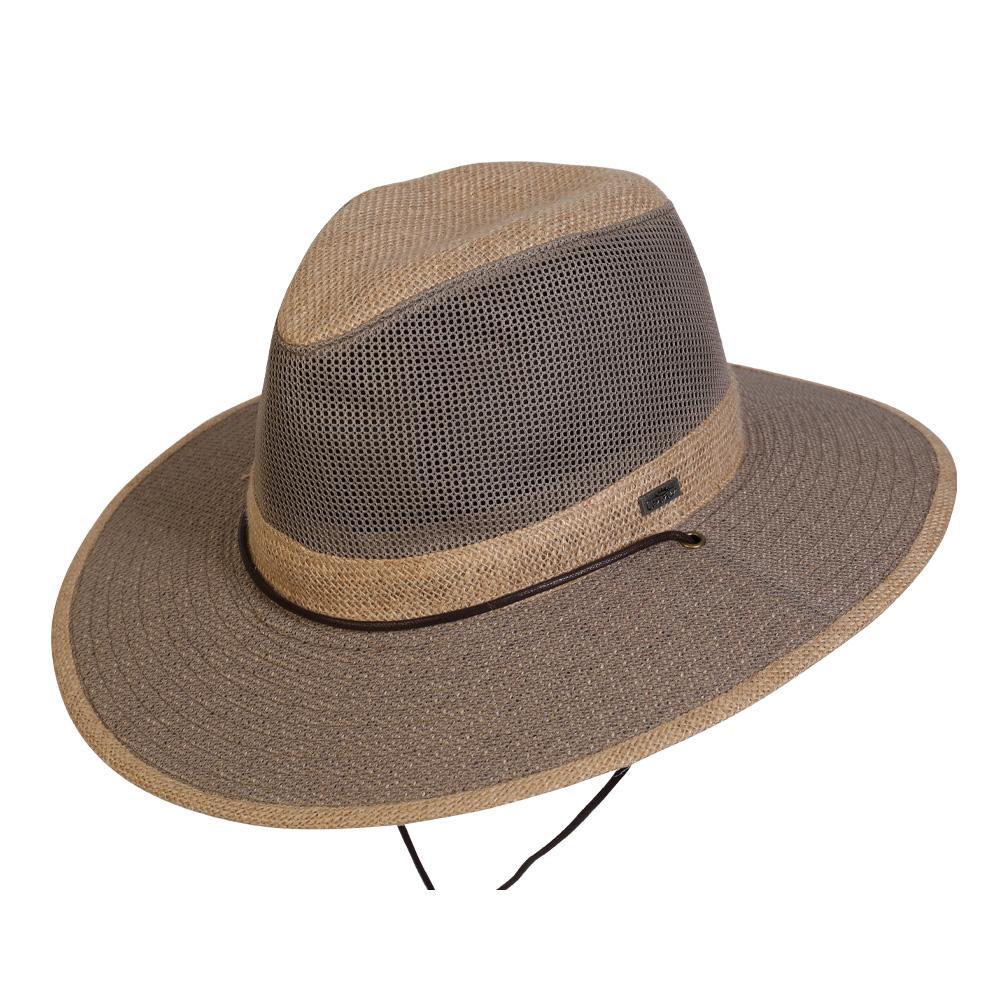 Hemp cloth hiking hat with mesh crown and chin cord 