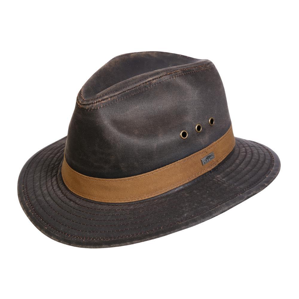Outback hiking Hat with three eyelets and tan oilskin hat band