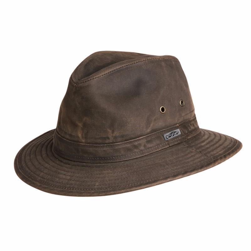 Cloth outback fedora style Indiana Jones hat in color Brown 