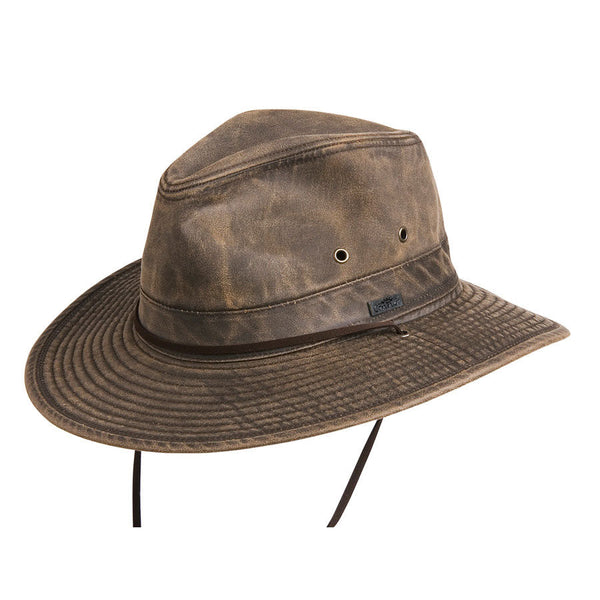 Conner Hats Men's Tracker Water Resistant Cotton Outback Hat Brown M
