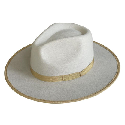 Boho rancher style wide brim hat in color Putty