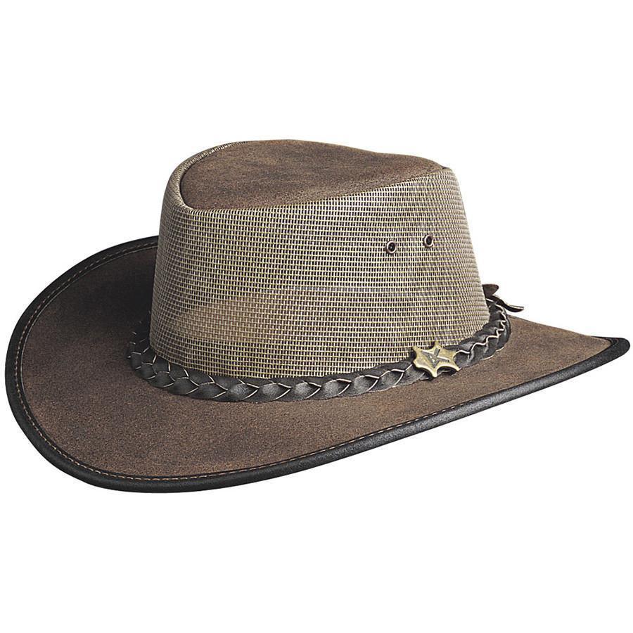 BC Hats Cool as a Breeze Australian suede Leather Hat mesh hat in Brown color
