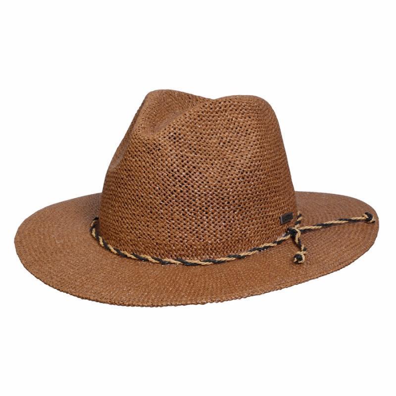 Straw Boho hat with two toned rope style hat band 
