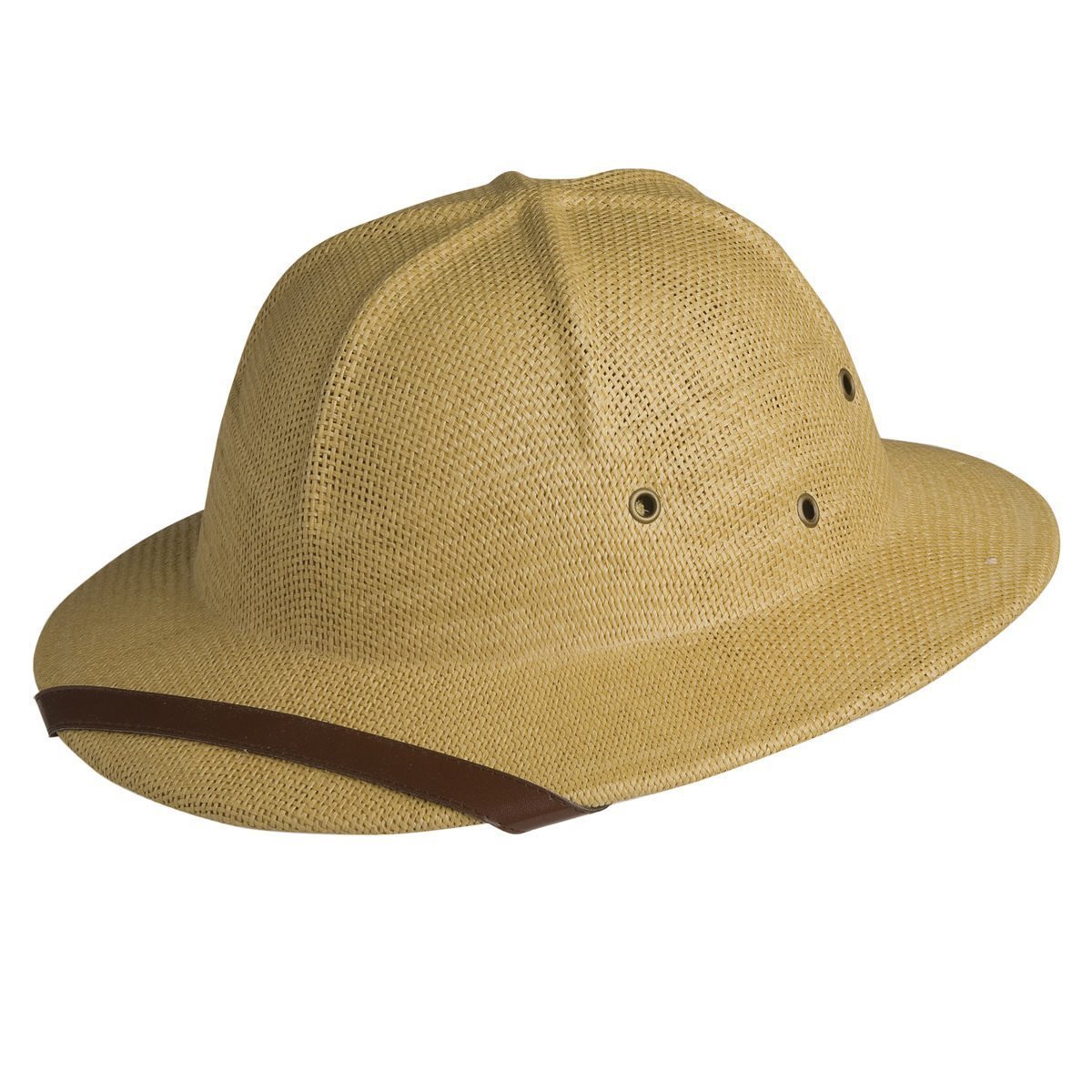 Straw  Safari Pith Helmet with three eyelets 