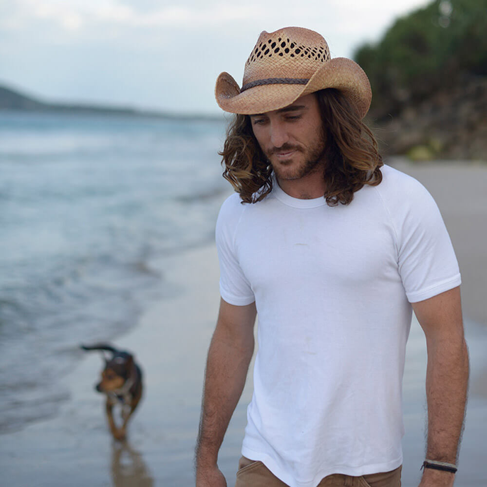 Straw beach hot sale cowboy hats