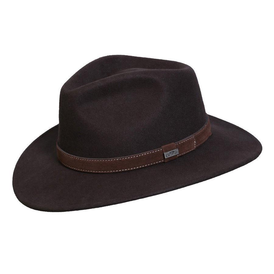 Outback wool Australian style Hat with a stitched faux leather hat band