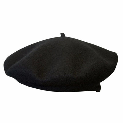 French wool Beret hat in color Black
