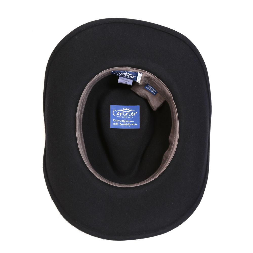 Conner Hats Men's Dakota Shapeable Western Wool Hat, Black, XL