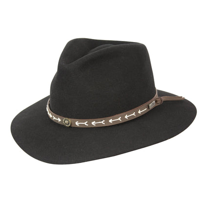 Men and Women's wool boho retro style hat in color Black