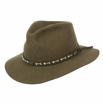 Men and Women's wool boho retro style hat in color Loden Green