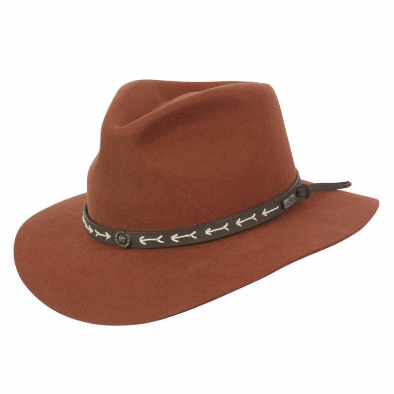 Men and Women's wool boho retro style hat in color Rust